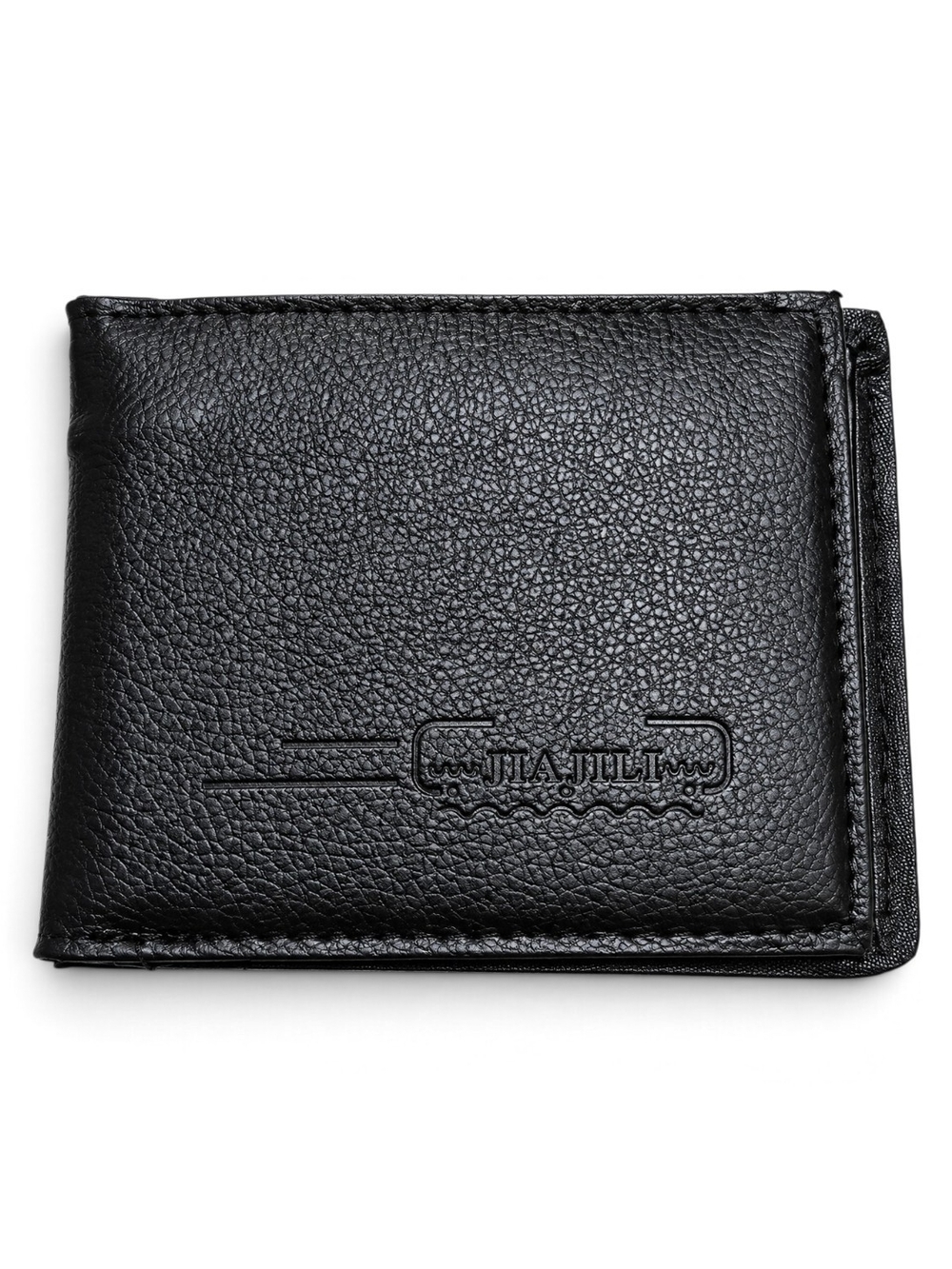 Black Men's Faux Leather Bifold Wallet